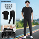 VICTORIATOURIST跑步運動(dòng)套裝男春夏季健身休閑短袖長(cháng)褲防曬速干訓練服羽毛球服