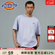 Dickies男女同款短袖T恤簡(jiǎn)約小logo全棉純色寬松休閑情侶款上衣 DK010991 淡紫色 （寬松版型） M