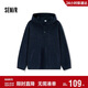 森馬衛衣男冬搖粒絨半開(kāi)襟連帽情侶裝小寬松休閑打底上衣101724116214
