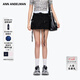 ANN ANDELMAN【朱主愛(ài)同款】直筒拼接腰頭洗水工裝短裙半身裙 黑色 XS