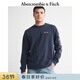 Abercrombie & Fitch【棉質(zhì)T恤】美式舒適創(chuàng  )意圖案LOGO打底長(cháng)袖T恤25秋男裝123-5260 海軍藍 L (180/108A)