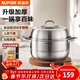 蘇泊爾（SUPOR）蒸鍋304不銹鋼雙層湯鍋家用加高加厚煮鍋蒸魚(yú)饅頭燃氣電磁爐通用 【加高加厚】健康0涂層 2層 26cm