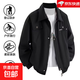 美式復古工裝外套男春季新款寬松百搭飛行員夾克衫沖鋒衣外套男 【工廠(chǎng)直銷(xiāo)特價(jià)清倉】黑色 M 建議體重85-100斤可穿