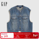 蓋璞女裝2025秋季新款水洗牛仔馬甲寬松簡(jiǎn)約百搭可疊穿背心834113