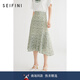詩(shī)凡黎（‘S EIFINI）【商場(chǎng)同款】碎花半身裙女荷葉邊長(cháng)裙3E3340161 琉璃綠 S 155/60A