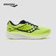 Saucony索康尼RIDE馭途17跑鞋男緩震透氣慢跑訓練運動(dòng)鞋熒光綠蘭42.5