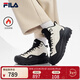 斐樂(lè )（FILA）官方女鞋復古運動(dòng)鞋2025冬季新款中幫加絨休閑鞋 蘆筍白/黑-WB 36.5