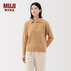 MUJI女式 羊毛混毛圈花式線(xiàn)POLO針織衫 毛衣女裝上衣羊毛衫25年冬季 駝色 L (165/88A)