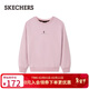 斯凱奇（Skechers）新年禮物女士冬季加絨套頭衛衣新品寬松簡(jiǎn)約長(cháng)袖T恤衫L425W011