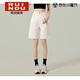 Rindu休閑百搭白色牛仔短褲女春季新款新款中褲高腰顯瘦寬松直筒五分褲 白色 25
