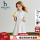 哈吉斯（HAZZYS）品牌童裝女童連衣裙夏季新款彈力柔軟透氣輕薄經(jīng)典翻領(lǐng)POLO裙 本白 130