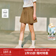 茵曼復古洗水牛仔百褶短裙2025夏季女裝新款休閑顯瘦a字半身裙 咖啡色 M