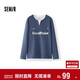森馬（Semir）[商場(chǎng)同款]長(cháng)袖T恤男拼接假兩件情侶裝25秋印花上衣101525101201