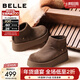 百麗（Belle）復古絨面勃肯鞋女冬季新款商場(chǎng)同款厚底加絨休閑短靴E6F1DDD5 啡色-厚絨 36 (230mm)