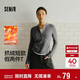森馬（Semir）長(cháng)袖T恤女短款發(fā)熱抓絨假兩件2025冬亨利領(lǐng)緊身衣服109725101003