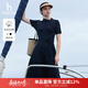 哈吉斯（HAZZYS）女裝 夏款斜領(lǐng)氣質(zhì)時(shí)尚女針織連衣裙AQWSE03BF02 藏青色NV L (165/88A 40)