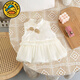 G.duck小黃鴨夏季百天新生兒薄款周歲連體衣嬰兒中式包屁包屁衣寶寶公主 白色【提花旗袍無(wú)袖包屁裙】 73cm
