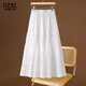 OZXL高級感白色雪紡蕾絲半身裙女夏季2026新款拼接蛋糕裙大擺a字傘裙 白色 【專(zhuān)柜品質(zhì)】 L /28 建議115-140斤
