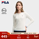 FILA 斐樂(lè )官方女子針織長(cháng)袖T恤25冬新款時(shí)尚經(jīng)典休閑修身亨利衫打底衫 云菇白-WT L 170/88A/L