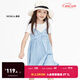 little MO&Co.涼感抑菌 童裝夏裝女童吊帶裙牛仔裙連衣裙兒童裙子 牛仔淺藍色 140 140/64