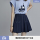 ELLE設計感百褶高腰A字半身裙女2025夏裝新款小個(gè)子氣質(zhì)顯瘦短裙 藏青 S