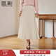 香影巨好看半身魚(yú)尾裙女2025冬季新款a字優(yōu)雅輕熟風(fēng)過(guò)膝白色長(cháng)裙 鷺白 L 165/68A/110-125斤