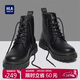 海瀾之家HLA馬丁靴男高幫秋冬工裝鞋子男士靴子男HAAGZM4DAE411 黑色 42