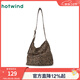 熱風(fēng)（Hotwind）女包豹紋帆布包秋季新款女士帥氣時(shí)尚歐美復古大容量磁扣單肩包 02棕色 F