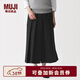 MUJI 女式 雙層編織 裙褲 褲子女款26年春季女裝 BE1SMC6S 黑色 S (155/62A)