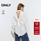 ONLY2025夏季新款露背系結蝴蝶紐扣自在落肩寬松襯衫女|125305001 A43奶油白色 M