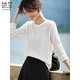 她享長(cháng)袖t恤女圓領(lǐng)時(shí)尚顯瘦T恤上衣通勤簡(jiǎn)約百搭打底衫女 T53T032