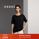 ERDOS 春夏絲棉圓領(lǐng)不對稱(chēng)寬松百搭休閑顯瘦短袖女針織衫 黑 XL 170/92A