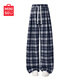 名創優品（MINISO）復古格子褲女2026新款春季高腰顯瘦長褲女士寬松舒適拖地闊腿褲子