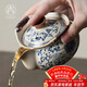 尚言坊汝窯手抓壺蓋碗單個(gè)大號茶杯不燙手高檔陶瓷功夫茶具泡茶碗一人用