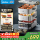 美的（Midea）0涂層電蒸鍋燉蒸煮一體多功能鍋304不銹鋼可拆洗19L三層大容量家用4-6人蒸煮鍋蒸魔方ZGS352302