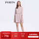 PORTS寶姿商場(chǎng)同款女裝春夏刺繡百褶網(wǎng)紗拼接A字連衣裙SM8D027NWB011 霧渺粉 S (4)