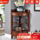 華胥美邦（Hua Xu Mei Bang） 墻角柜三角架 美式實(shí)木小角柜墻角迷你轉角置物架客廳裝飾 大號板栗【45*45*98cm】