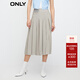 ONLY復古學(xué)院風(fēng)中長(cháng)款百褶裙半身裙女|123316003 A43 蒸氣灰色VAPOROUS GRAY M 165/68AR