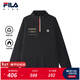 斐樂(lè )FILA【斐暖】?jì)和b上衣2025年冬季新款男大童加絨長(cháng)袖T恤 深黑-BK 140