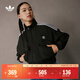 adidas三條紋短款休閑夾克外套女裝阿迪達斯官方三葉草   黑色   XS