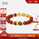 周大生【新年禮物】黃金鑲嵌紅瑪瑙手串女黃水晶虎眼石馬年本命年禮物 扭轉乾坤手串（約0.65g）