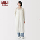 MUJI 女式雙層紗織點(diǎn)狀提花吊帶連衣裙睡裙可外穿女裝連身裙26年春季 米白色 L (165/88A)