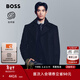 雨果博斯BOSS【含羊絨 禮物】男士冬季羊毛混紡修身大衣外套 404-深藍色 M (48)