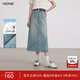 KBNE藍色全棉半身裙女牛仔裙包臀裙長(cháng)裙春秋新款今年流行爆款半裙 深藍色 XL