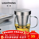 明尊（LIGHTKING）泡茶杯 玻璃茶具杯水杯花茶杯 不銹鋼過(guò)濾耐熱帶蓋水杯 SG-03【380ml】