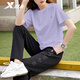 特步（XTEP）冰絲運動(dòng)套裝女夏季新款短袖長(cháng)褲速干寬松大碼薄款體測健身跑步服 薰黛紫/【短袖+長(cháng)褲】 L/170