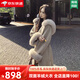 KMZOE雙面羊絨大衣女女連帽女中長(cháng)款2025年秋冬新款毛領(lǐng)外套羊毛大衣 大象灰 S 106-120斤