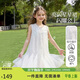 ASK JUNIOR兒童女童裙子宴會(huì )公主裙夏季薄款中大童無(wú)袖連衣裙禮服裙 白色