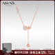 AWNL【新年禮物送女友】暗夜公園北歐M隕石項鏈女小眾輕奢時(shí)尚飾品 玫瑰金項鏈 【品牌禮盒】
