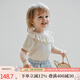 OAK FAMILY夏季新品t恤童裝嬰兒衣服莫代爾棉短袖上衣娃娃領(lǐng)女寶寶T恤 米白 90 cm